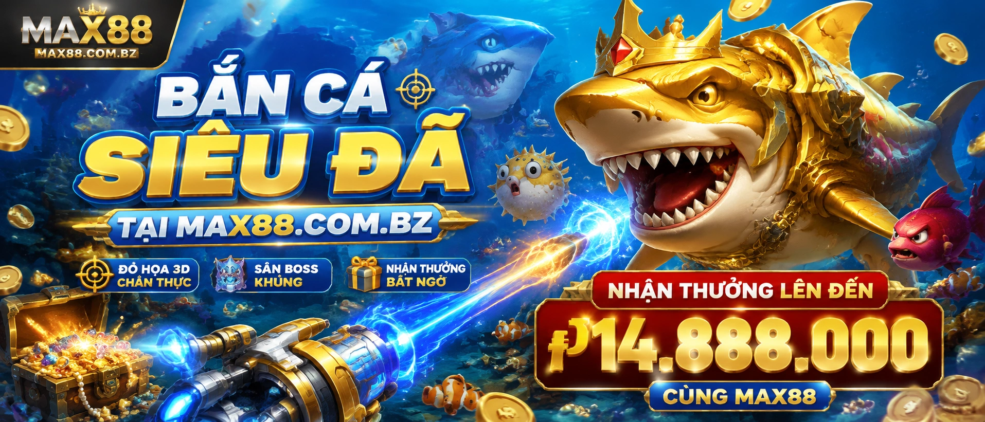 Bắn Cá max88 với giao diện đại dương nổi bật