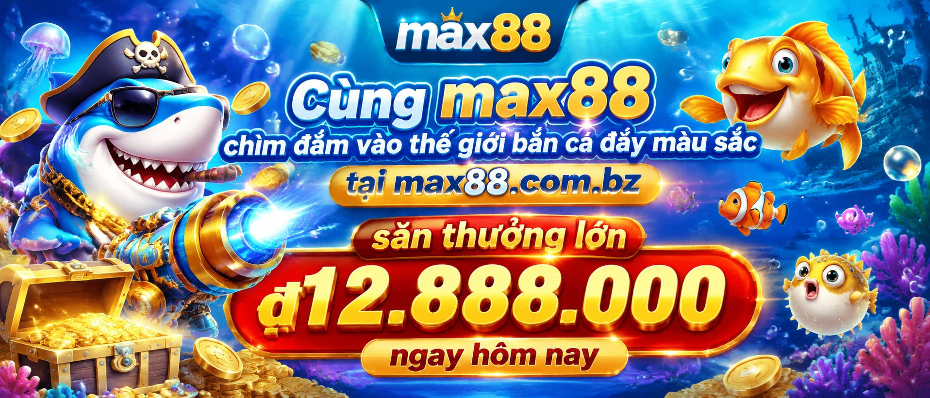 Giao diện Bắn Cá max88 với chủ đề đại dương